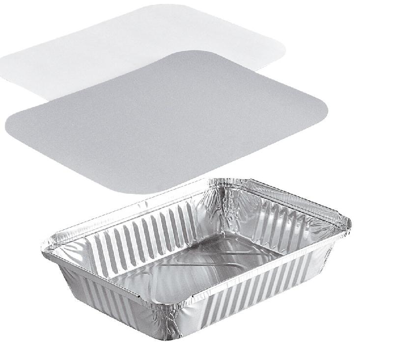 Barquette Aluminium Operculable NOVATRAY 910ml (218x155mm) + Couvercle - ECO PACK - Grand Format Vente à Emporter - Lot de 2000 - KBXL910RS_0