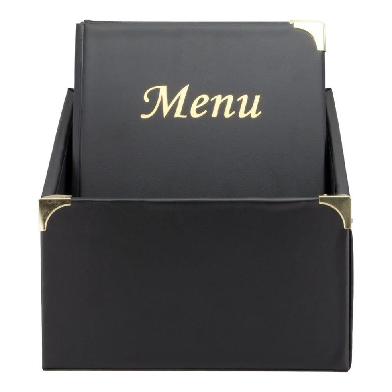 Box carte menu PVC noir 26x18.5x31.5 cm  + 10 cartes de 8 vues 22x31cm_0