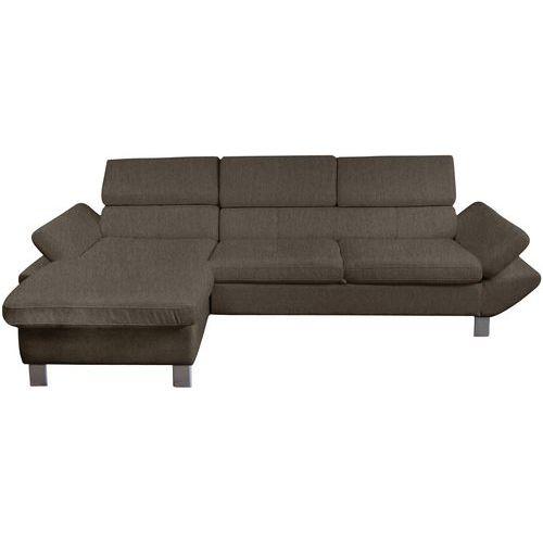 CANAPÉ VÉRONA 3 PL.+MÉRIDIENNE À GAUCHE TISSU CHINÉ TAUPE - MMP