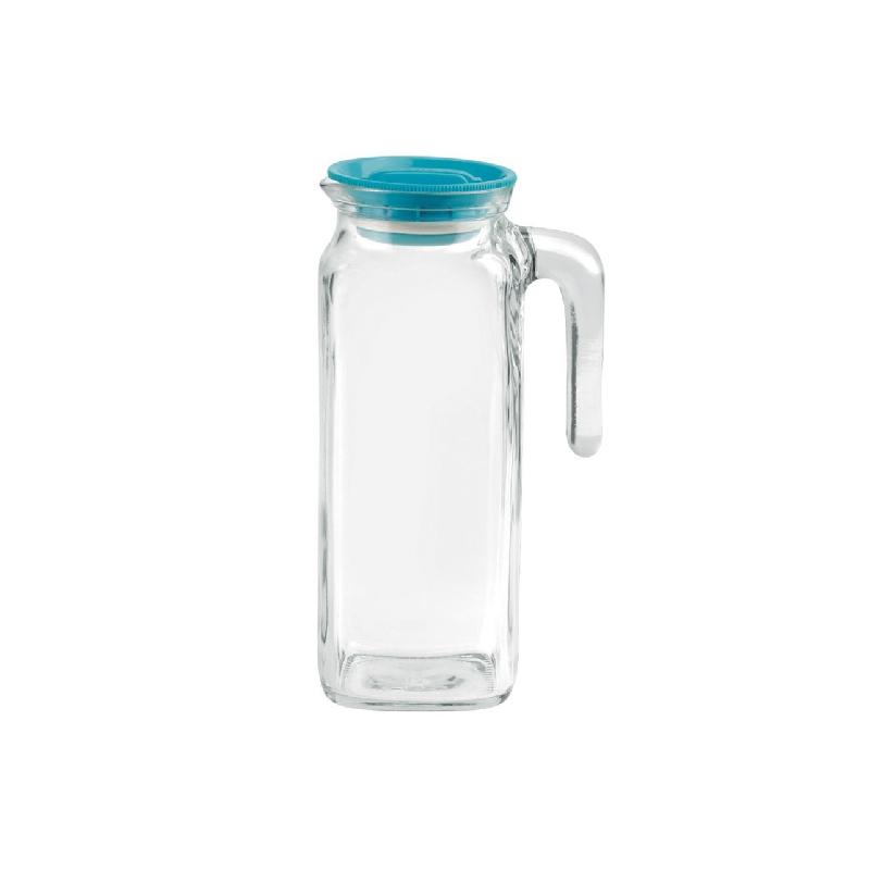 CARAFE PICHET EN VERRE 1 L COUVERCLE PLASTIQUE BLEU - BORMIOLI ROCCO - FRIGOVERRE