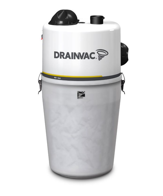 Centrale d'aspiration DRAINVAC - G2E-2X5 - Série Génération 2 - filtre antimicrobien SilverClear, 41L, double moteur puissant_1