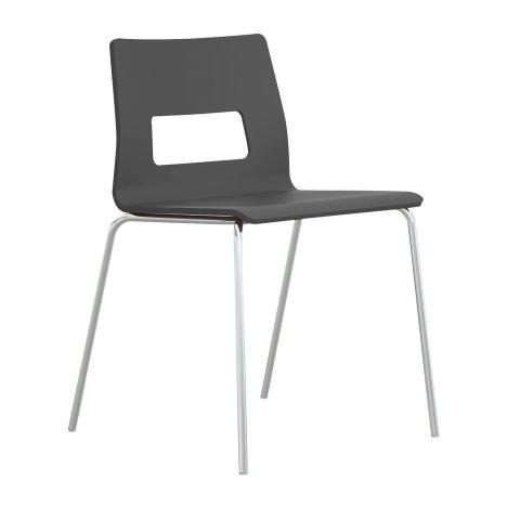 CHAISE CELSIO COQUE BOIS MULTIPLIS FINITION LAQUÉE ANTHRACITE