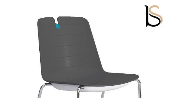 Chaise Mindy avec pied pyramidal - Mobel Linea. - Anthracite_1