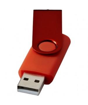 CLÉ USB ROTATIVE MÉTALLISÉE 8 GB - ROUGE FONCÉ - CLÉS USB PUBLICITAIRES PERSONNALISÉES