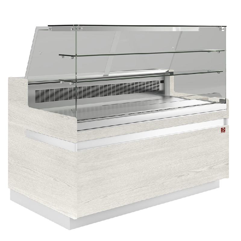 Comptoir presentation réfrigéré positif vitre droite haute ventilé  bois clair 1538 mm de largeur - VA15XF1/R2_0