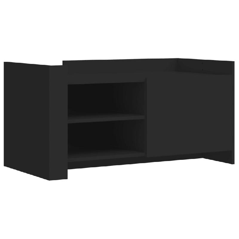 Décoshop26 - Table basse avec étagères design moderne et contemporain 100 x 50 x 50 cm bois d'ingénierie noir DEC039564 - noir Bois massif 3000264_0