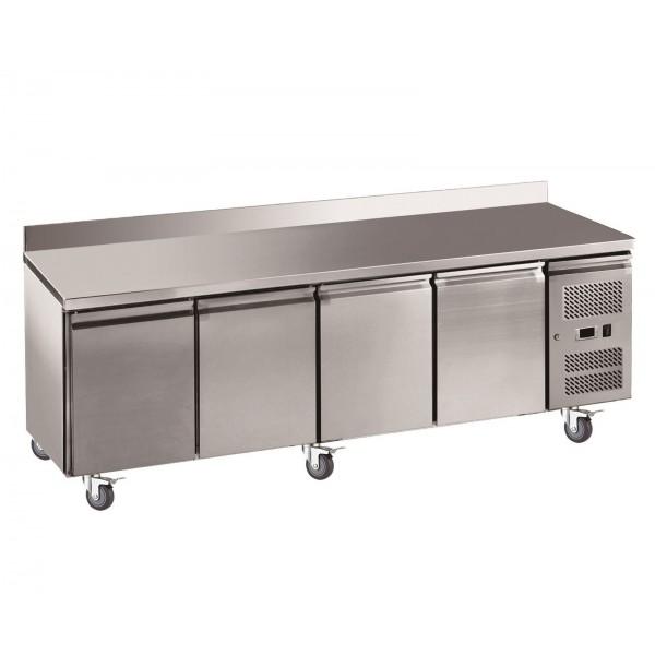 Desserte réfrigérée gamme gastro GN1/1 4 portes adossée inox_0