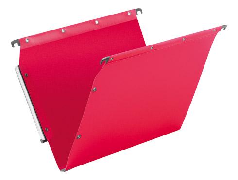 LOT DE 10 - DOSSIER SUSPENDU POUR ARMOIRES POLYPROPYLÈNE OPAQUE ULTIMATE ELBA FOND 15 MM ROUGE