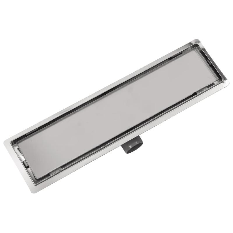 Drain de douche linéaire 53 cm - acier inoxydable - caniveau avec insert de carrelage et débit élevé 40 L/min - 02_0003043_0