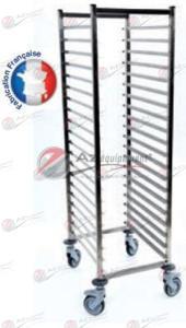 Échelle inox pour bac alimentaire 10L - structure monobloc tube inox 18/10 - roulettes pivotantes Ø125 avec freins_0