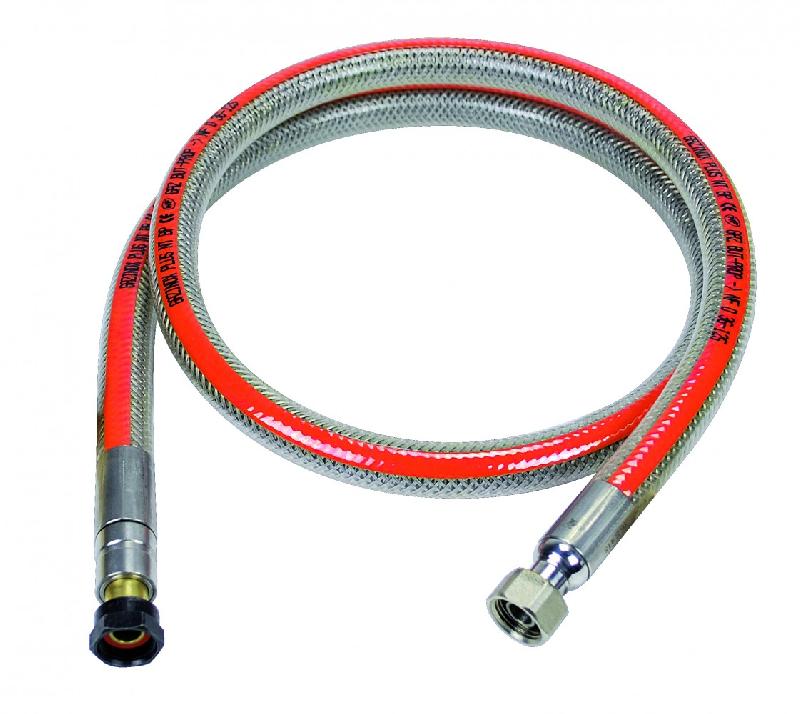Flexible inox gaz BP - validité illimitée - garantie à vie - 1m - GAZINOX Security avec raccord tournant_0