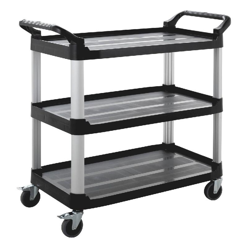 GastroHero Chariot de service en polypropylène grand format avec roulettes, 3 niveaux, 102 x 50 x 96 cm - plastique YK-ST048_0