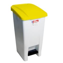 GILAC Poubelle à pédale économique 60 L, 80 L, 120 L - avec roues - 5 couleurs - 60 L - Jaune G618018 - jaune 3573678699540_0