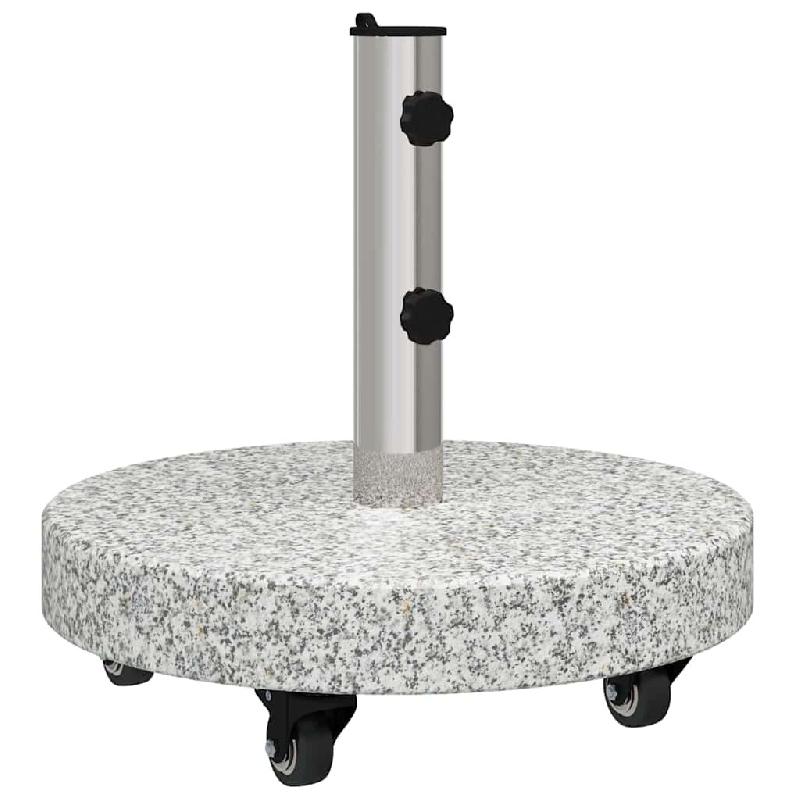 Helloshop26 - Base de parasol ronde roulante extérieur 45 x 45 x 45 cm en granit gris 02_0058855 - gris inox 3000240816734_0
