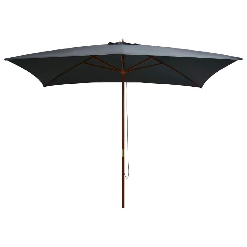 Helloshop26 - Parasol d'extérieur avec mât en bois 200 x 300 cm anthracite 02_0008244 - 3000440847767_0