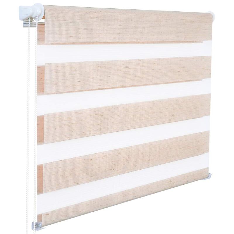 Helloshop26 - Store enrouleur jour et nuit zebra roller double couche 45x150 cm naturel 19_0000922 - polyester 3000246348987_0