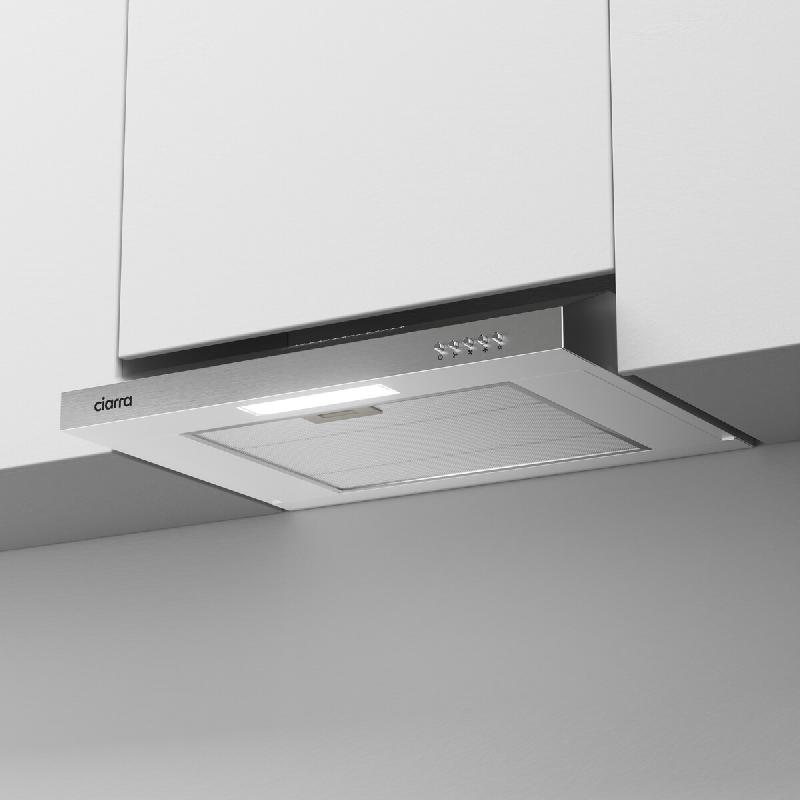 Hotte aspirante sous meuble CIARRA 60 cm, recirculation/extraction d'air CAS6903B - argenté inox CAS6903B_0