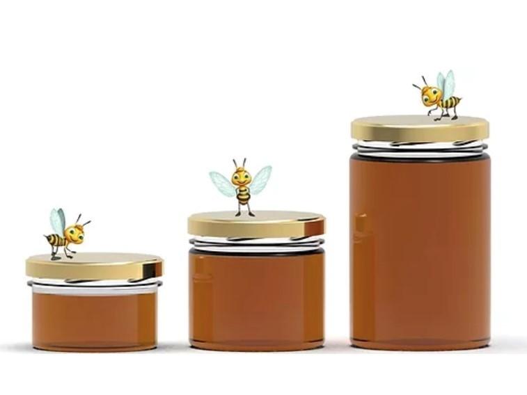INNOVANT : Pot à miel VEGANBOTTLE BEE 390 ml réutilisables et compostables avec couvercle métal doré - BCMLBSIN-LP12/OKC_0