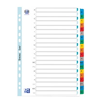 INTERCALAIRE ALPHABÉTIQUE A4 ELBA CARTON 20 ONGLETS MULTICOLORES - 1 JEU