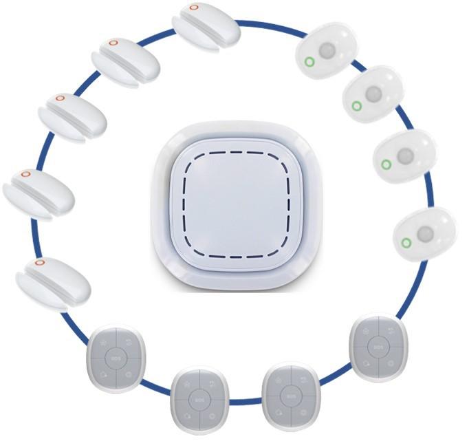 Kit alarme Maison sans fil connecté 3 en 1 - Détection présence et ouverture XXL - LIFEBOX SMART avec application mobile_0