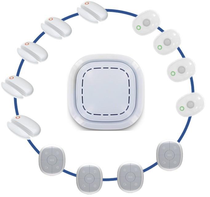 Kit alarme Maison sans fil connecté 3 en 1 -  Détection présence et ouverture XXL - LIFEBOX SMART_0