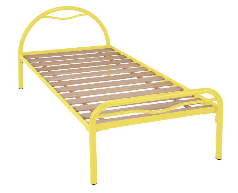 LIT ALBA MÉTAL 90X200 SOMMIER LATTES JAUNE - MANUTAN COLLECTIVITÉS