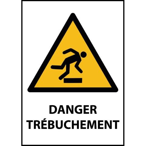 LOT DE 3 - PANNEAU DANGER - DANGER TRÉBUCHEMENT - W007 - ISO EN 7010 VINYLE SOUPLE AUTOCOLLANT A5