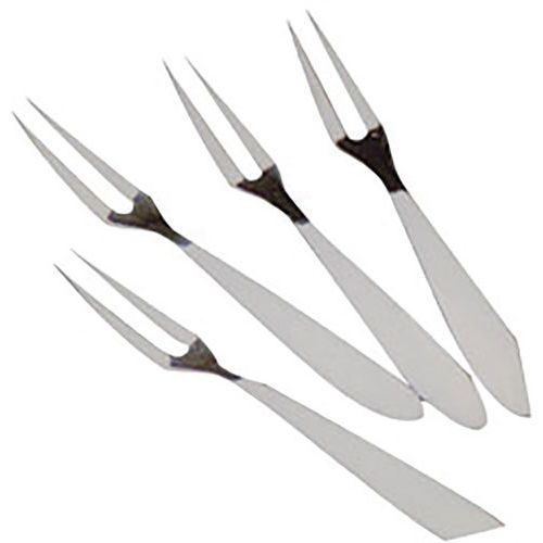 LOT DE 4 FOURCHETTES À ESCARGOTS EN INOX 12CM - METALTEX