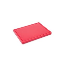 METRO Professional Planche à découper, GN 1/2, polyéthylène haute densité (PEHD), 32.5 x 26.5 x 2 cm, avec rigole, rouge - rouge plastique 432925_0