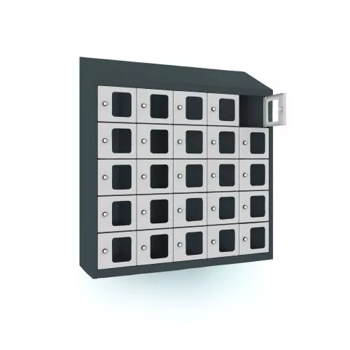 Mini-casiers 25 compartiments avec portes en plexiglas pour montage mural_0