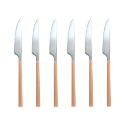 Novastyl - Lot 6 Couteaux De Table Colorama 23.5cm En Acier Inoxydable Noisette - 3256391036143_0