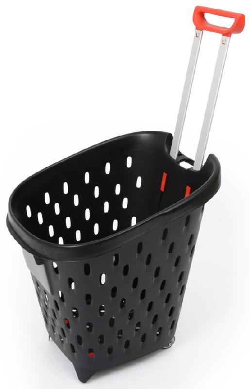 Panier couleur 56 litres à roulettes - Noir foncé RAL 9005, Rouge signalisation RAL 3020, 4_0