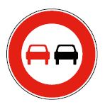 Panneau routier B3 - Interdiction de dépasser tous les véhicules à moteur sauf deux roues sans side-car_0