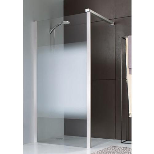 PAROI FIXE - 90 CM - POUR MONTAGE D'ANGLE - PROFILÉ BLANC LEDA