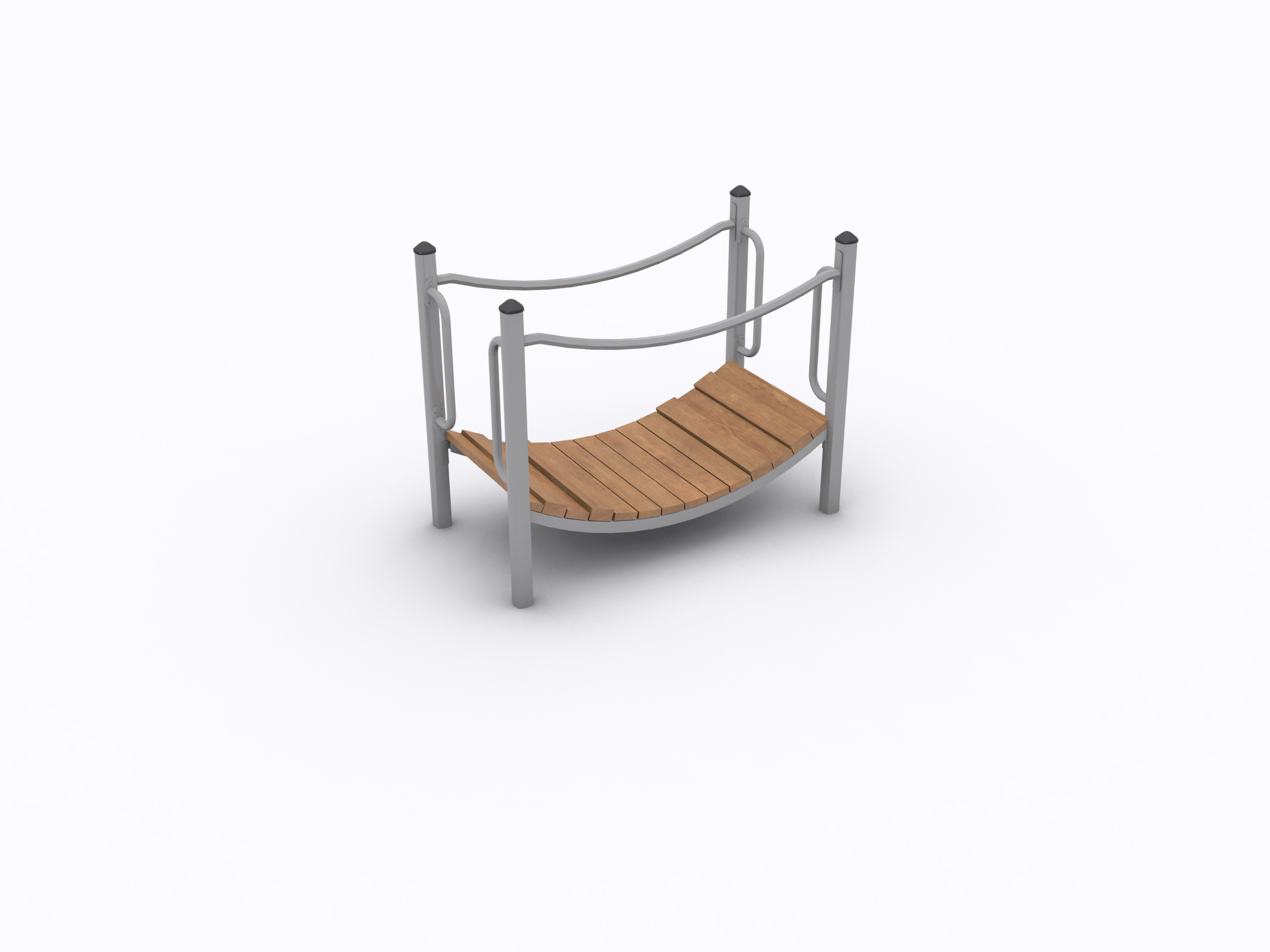 Passerelle pour parcours d'aventure UniMini - 8055426 - Hags - structure acier gris pour enfants 3-12 ans_0