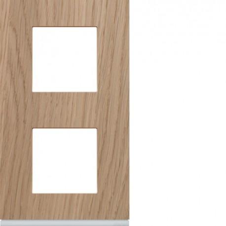 PLAQUE 2P V71 OAK WOOD - APPAREILLAGE MURAL GALLERY HAGER WXP4742