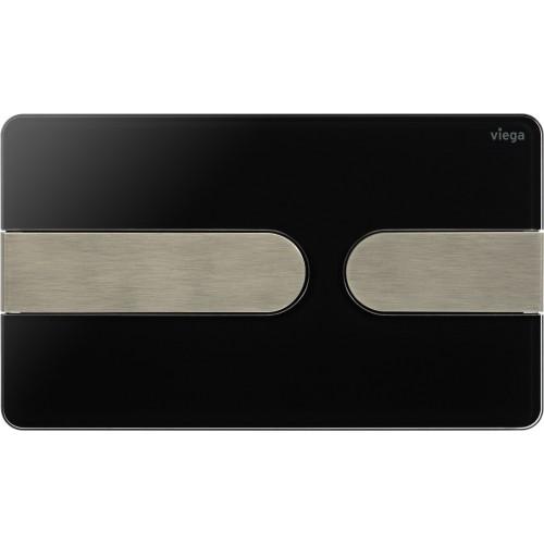 PLAQUE DE COMMANDE DE WC VISIGN FOR STYLE 23 POUR RÉSERVOIR PREVISTA 8613.1 - NOIR ET TOUCHES EN FINITION BROSSÉE VIEGA