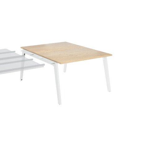 PÔLE DE 2 BUREAUX SUIVANT EDEN ARCHE + GOULOTTE CHÊNE CLAIR L 120 CM BLANC