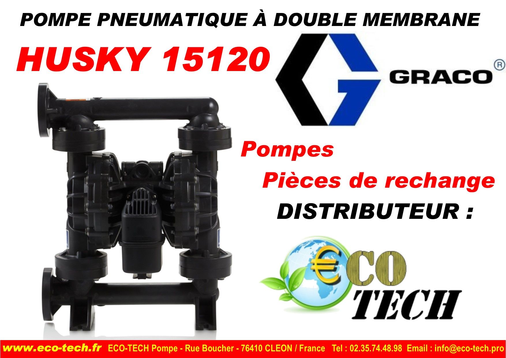 Pompe pneumatique à double membrane husky 15120 graco franche comte normandie_0
