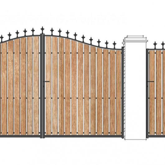 Portail - portillon Guadeloupe, fers de lance, ossature tube 35x35x2 avec remplissage Méranti_0