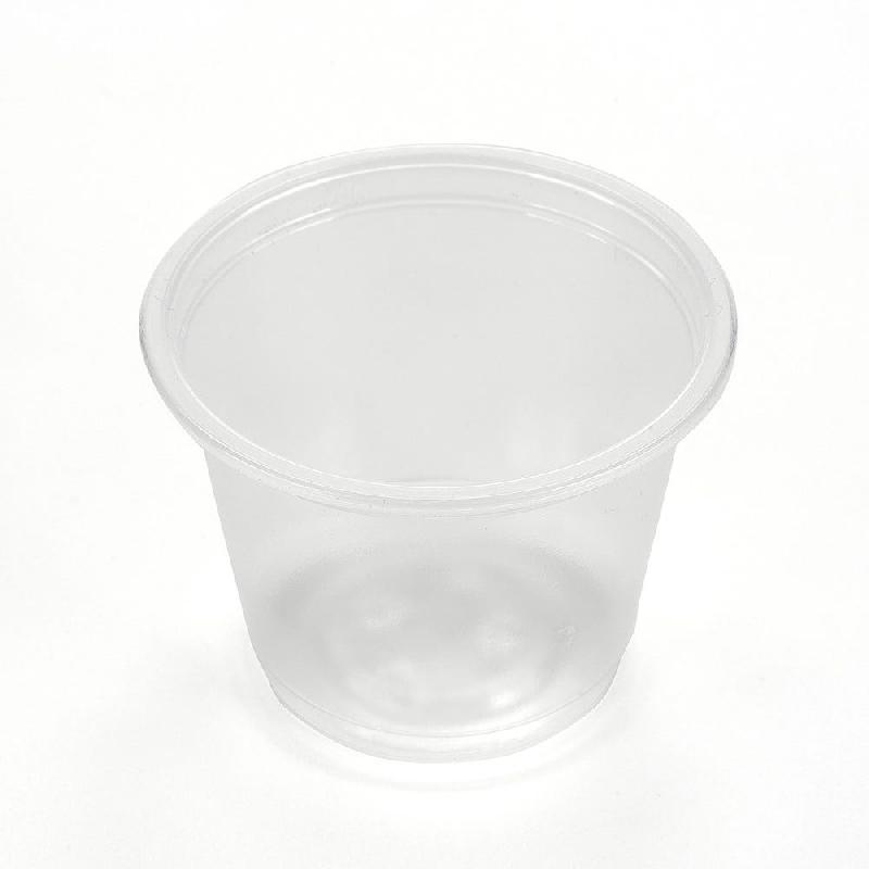 Pot à sauce en plastique transparent 30ml Ø4,40x3,20cm - Par 250 - Pour sauces liquides et condiments_0
