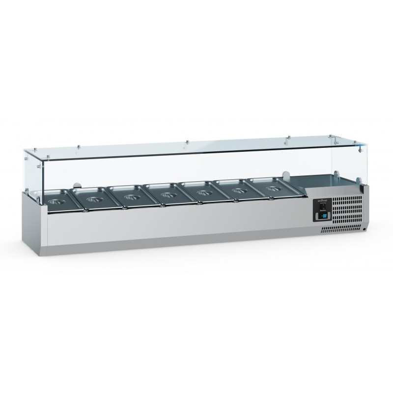 Saladette réfrigérée vitrée 1/3 GN - Modèle EcoFrost - Réf 7950.5125 - Température +2°C à +8°C_0