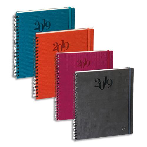 SEMAINIER BUREAU EXACOMPTA SWAN 22 - 1 SEMAINE SUR 2 PAGES - FORMAT 18,5X22,5 CM - COLORIS ASSORTIS