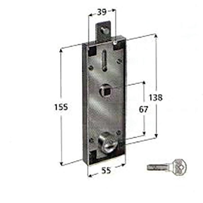 Serrure de porte basculante point haut à cylindre rond 5,5mm - PREFER - pre6551-0710 - 202415_0