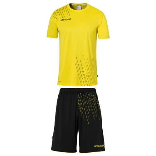 SET MAILLOT ET SHORT DE FOOT - UHLSPORT - SCORE 26 JAUNE CITRON/NOIR
