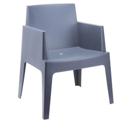 Siesta Fauteuil de terrasse restaurant Box gris empilable – polypropylène renforcé - plastique polypropylène BOXFAUTGR_0