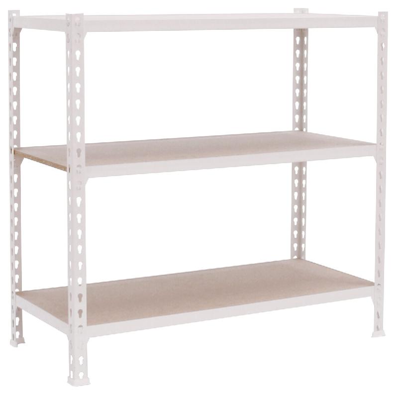 SimonRack Étagère Rangement 1000x900x400 mm, 3 niveaux, plateaux en bois, charge 150 kg par niveau, Blanc - Maderclick - métal 8425437085659_0