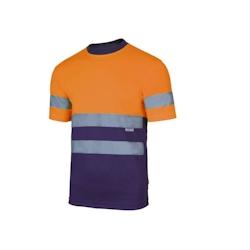 T shirt technique bicolore haute visibilité VELILLA orange|navy T.L Velilla - L polyester 8434455388079_0