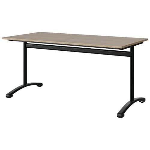 TABLE MALIBU 160X80 T6 DL STRA ABS CHÊNE 1146/NOIR 9005 - MANUTAN EXPERT