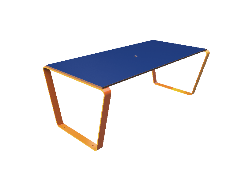 Table trapèze - Conçue pour manger ou jouer en plein air - BUT-39559 BLEU-JAUNE RAL 1033_0